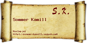 Sommer Kamill névjegykártya